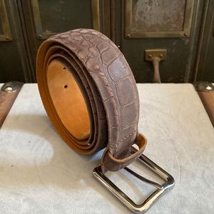 REMO TULLIANI calfskin stamped leather belt